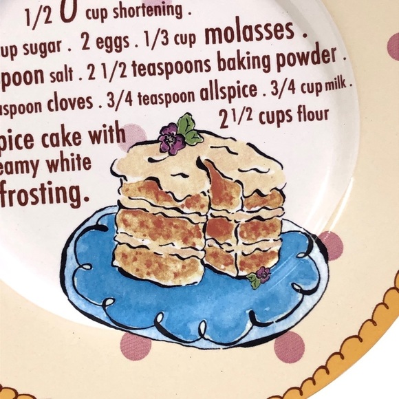 Spice Cake Holiday Recipe Kitchen Decorative Display Plate by Rosanna Vintage - Picture 2 of 4